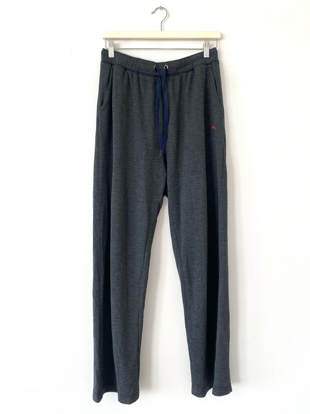 Tommy Bahama Charcoal Gray Straight-Leg Jogger Pants Red Logo Embroidered Sz L